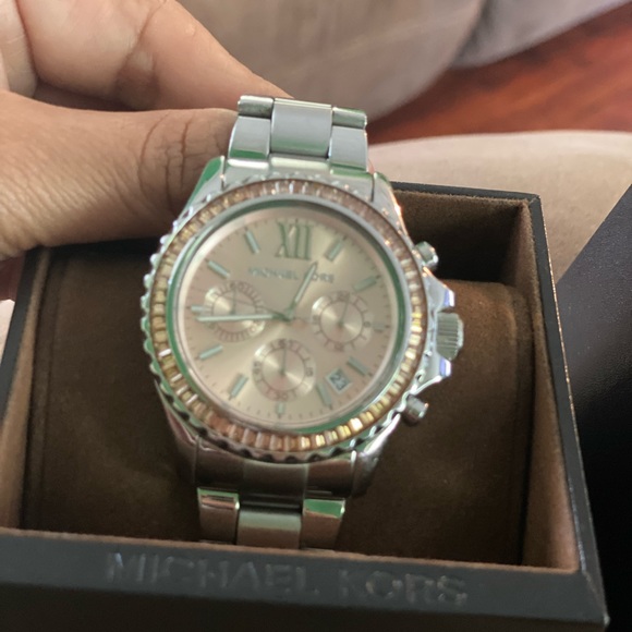 silver michael kors watch